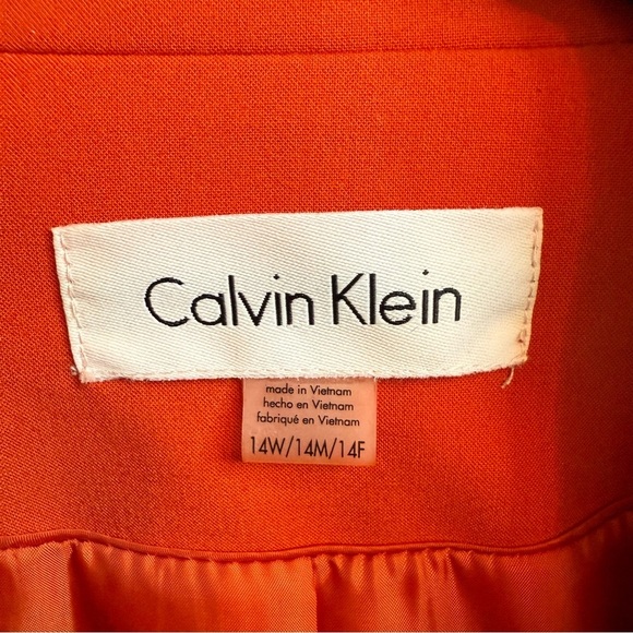 Calvin Klein Orange Blazer with Notched Lapel - Picture 4 of 6
